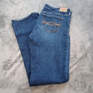 Abercrombie Fitch Jeans A&F Boot Womens 6R Blue Denim Distressed Low Rise Preppy